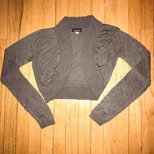 Wet Seal Gray Crop Cardigan Sweater - Size XS